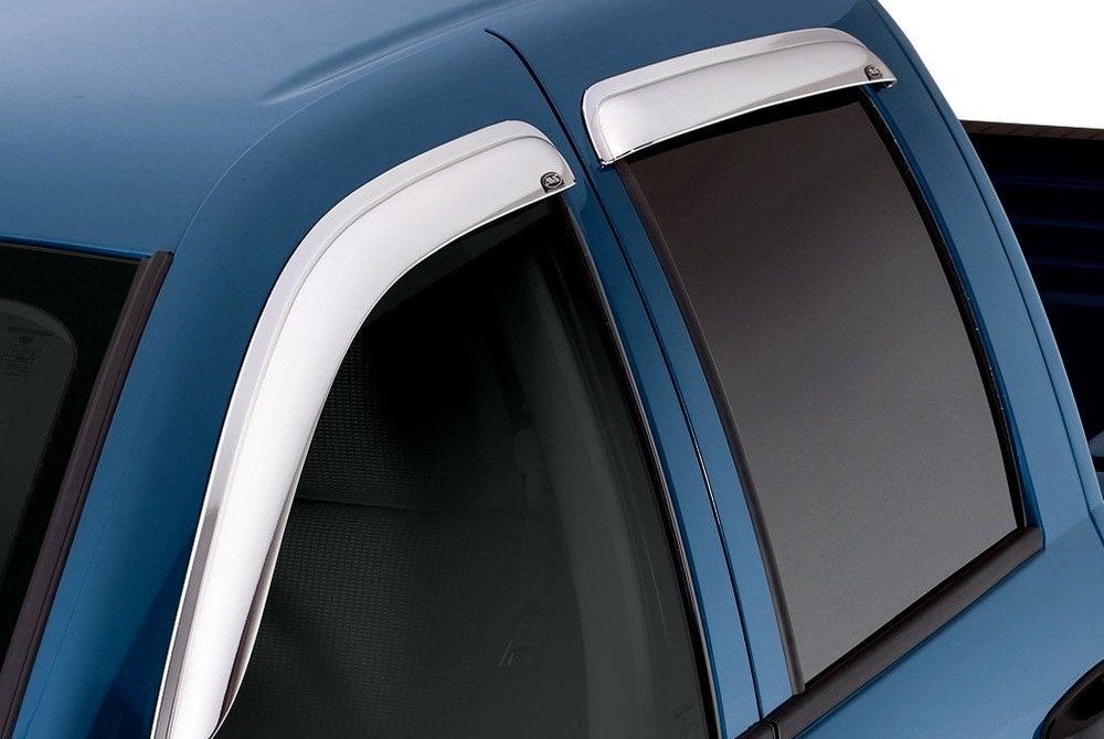 AVS® • 684515 • Tape-On Ventvisor Chrome • Rain Deflectors • Chevy Silverado /Sierra 07-14