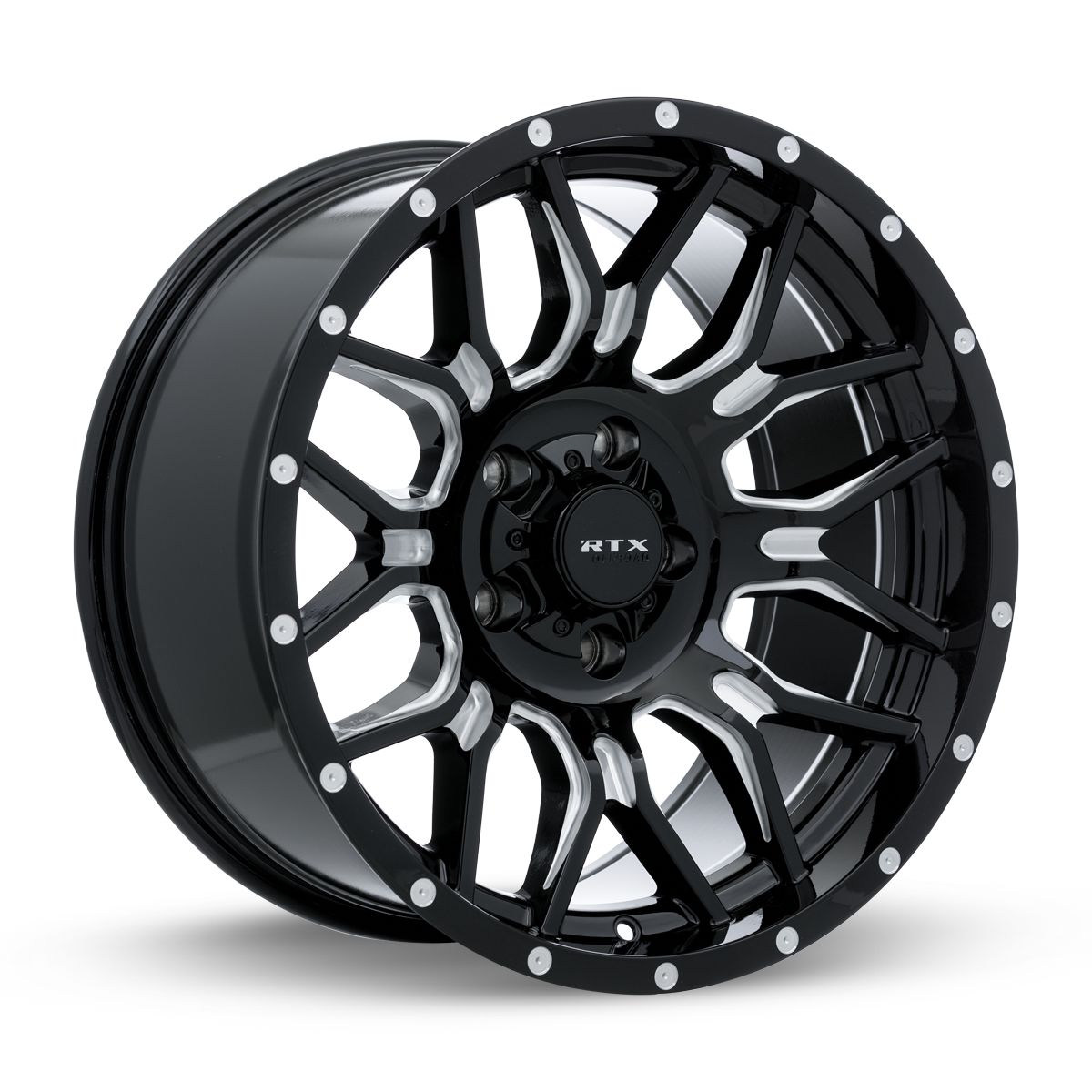 RTX® (Offroad) • 163729 • Claw • Gloss Black Milled with Rivets • 18x9 6x139.7 ET-12 CB106.1