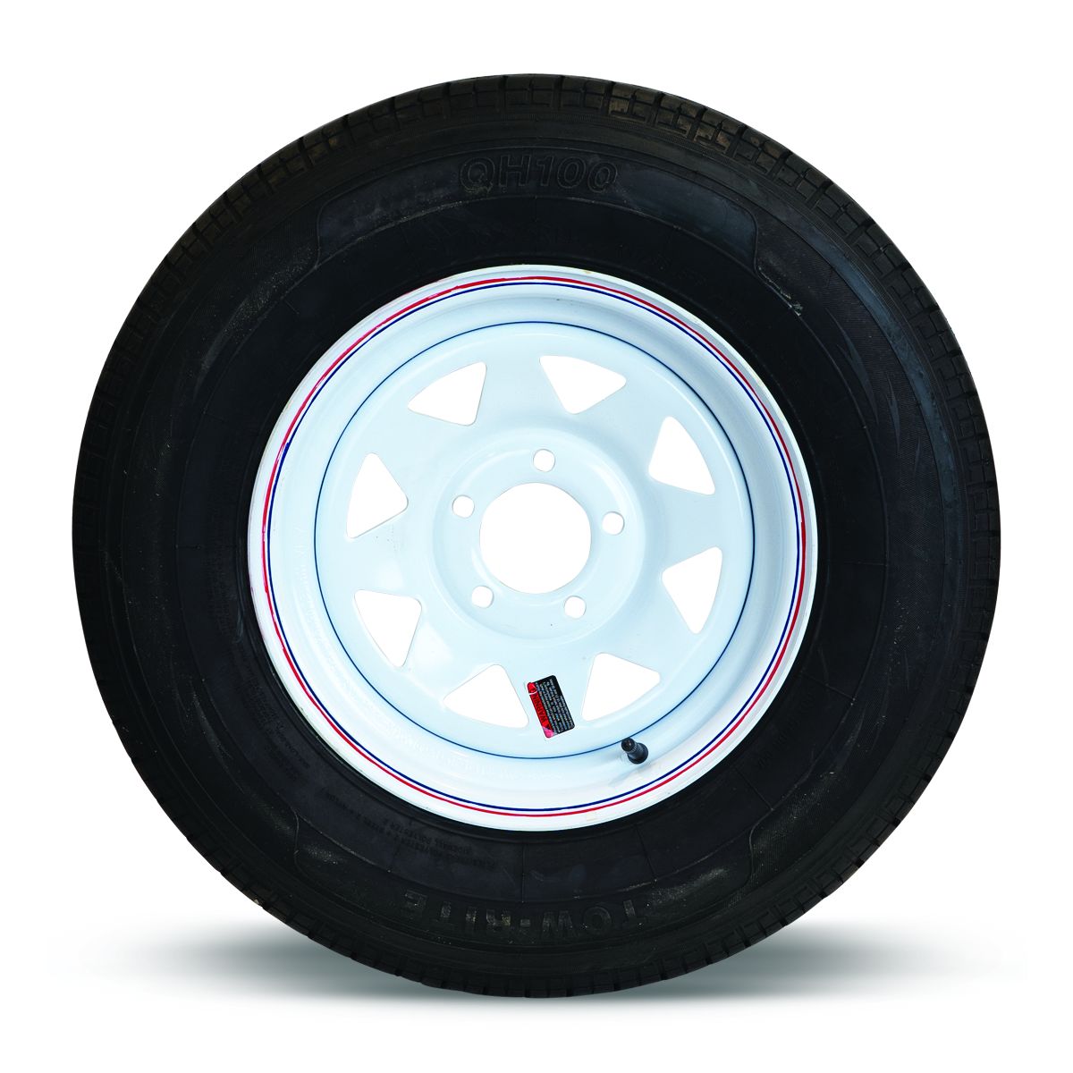 Tow-Rite RDG25-703-WS5 - Tire & Rim ST225/75R15 LRD White Spoke 3.19