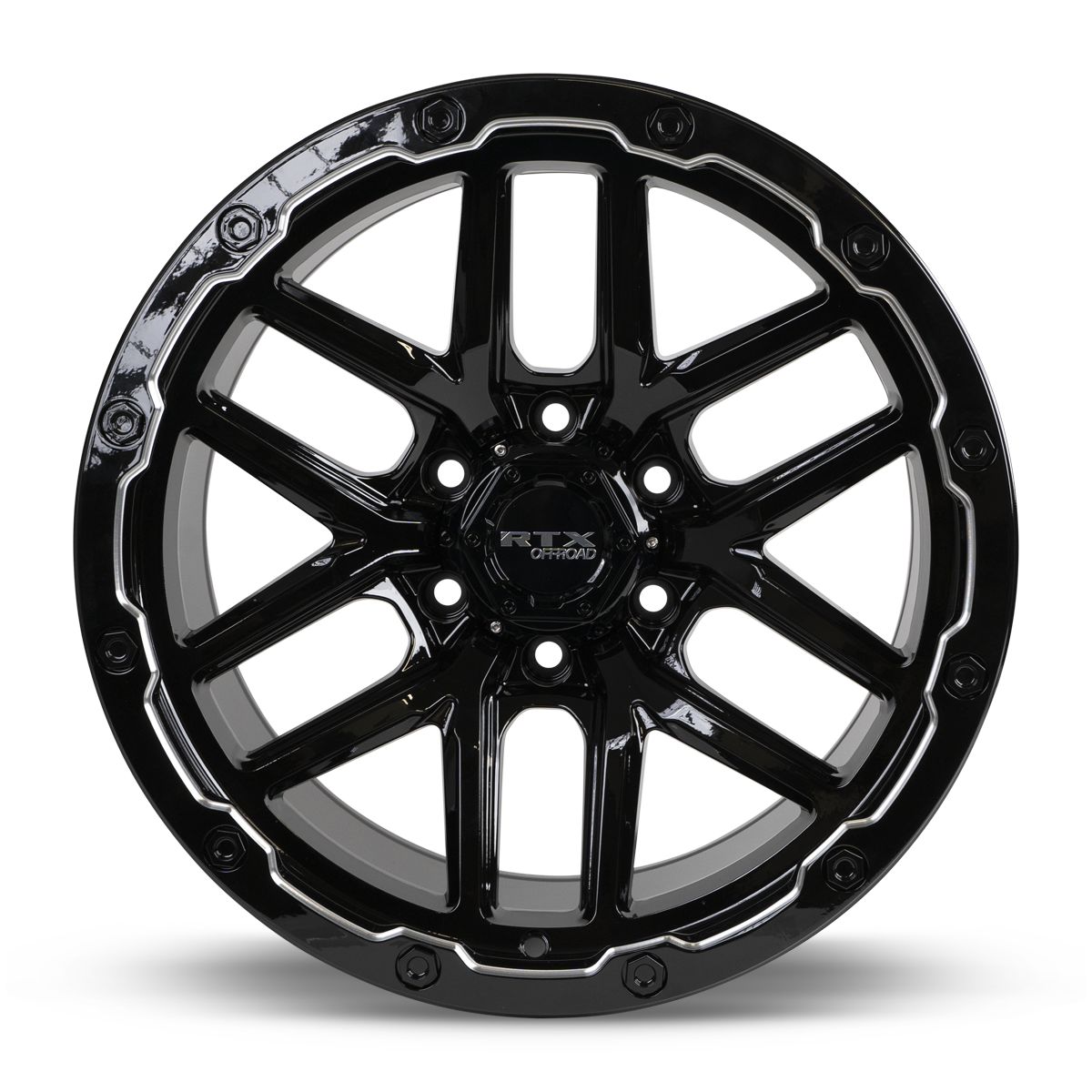 Volcano • Gloss Black Milled Edge • 20x10 6x139.7 ET-18 CB106.1