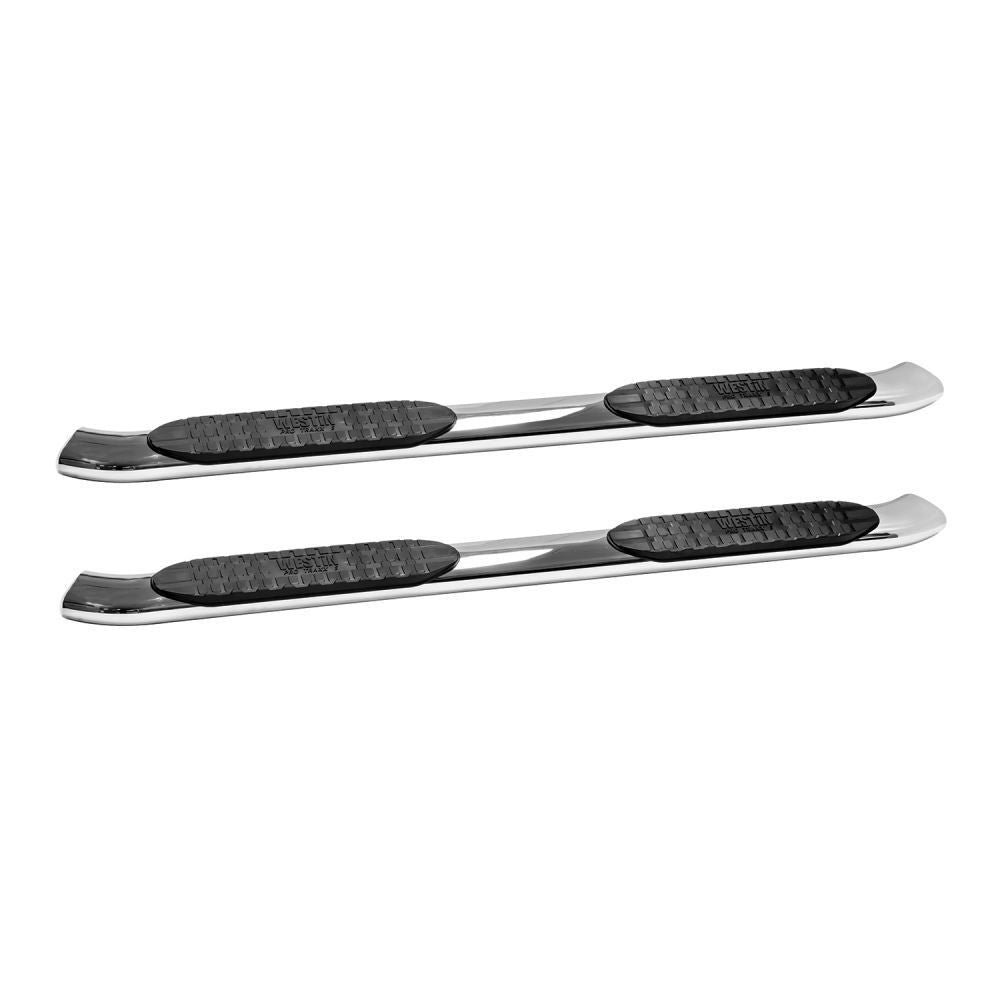 Westin 21-53710 - Pro Traxx 5" Oval Nerf Step Bars Stn.Steel Silv,Sierra 1500 Double Cab 14-19 / 2500,3500 15-19