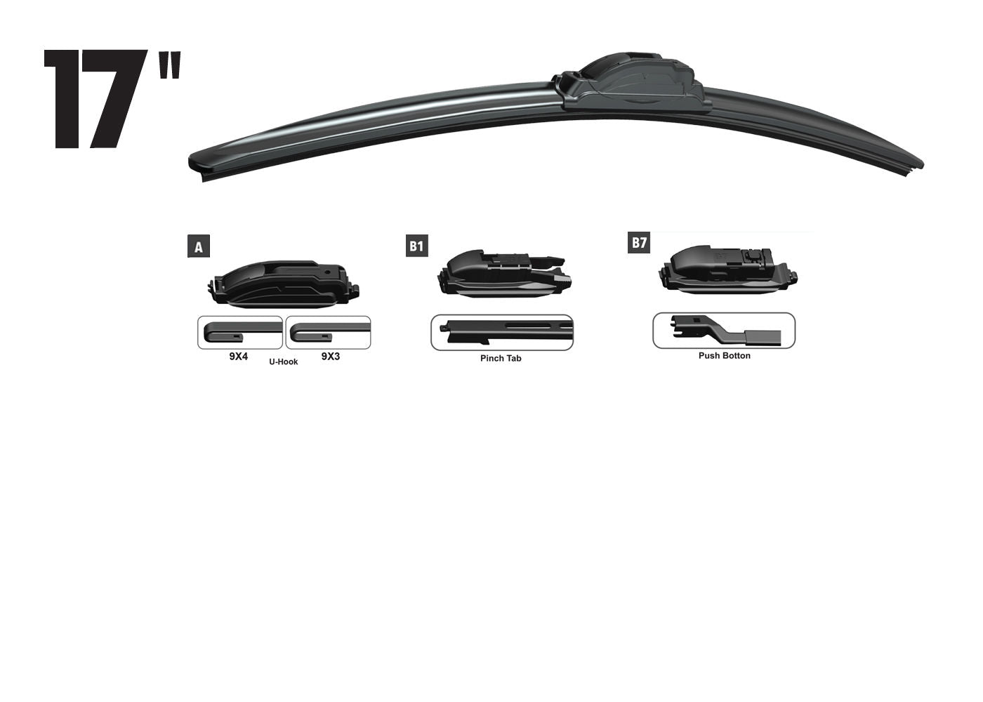 RTX RTX17OE - RTX-OE wiper blade 17" Front Multi-Fit OE 3pcs