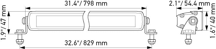 Black Magic 358176311 - Black Magic 32 inch Thin Lightbar Driving Beam