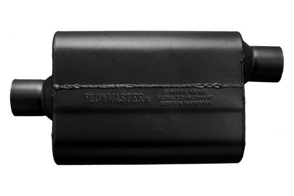 Flowmaster 42542 - 40 Series Aluminized Steel Oval Black Exhaust Muffler (2.5" Center ID, 2.5" Offset OD, 13" Length)