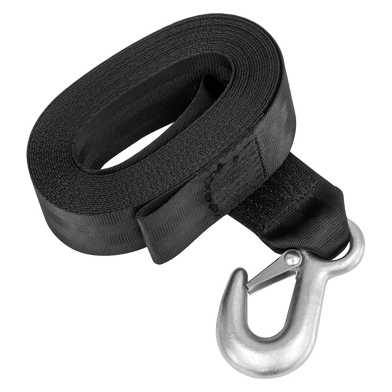 Fulton 501202  20' x 2" Black Winch Strap With Hook