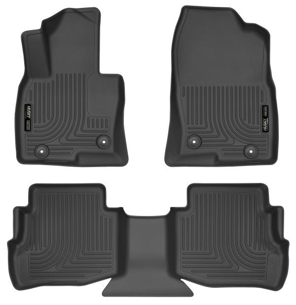 Husky Liners® • 95611 • WeatherBeater • Floor Liners • Black • Front & 2nd row • Mazda CX-9 2016-2020