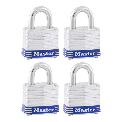 (4-PACK) LAMINATED PADLOCK 1-9/16"