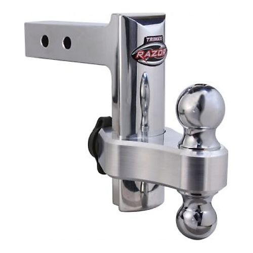 Trimax TRZ6AL - 6″ Aluminum Adjustable Drop Hitch w/Locking Ball Mount