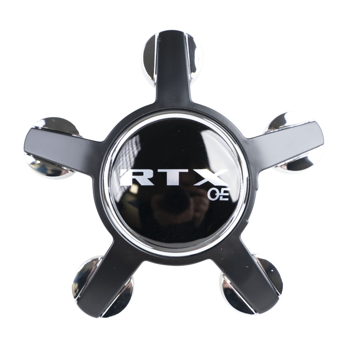 RTX BC334RTXOEB - Center Cap Black with RTXoe Chrome with Black Background