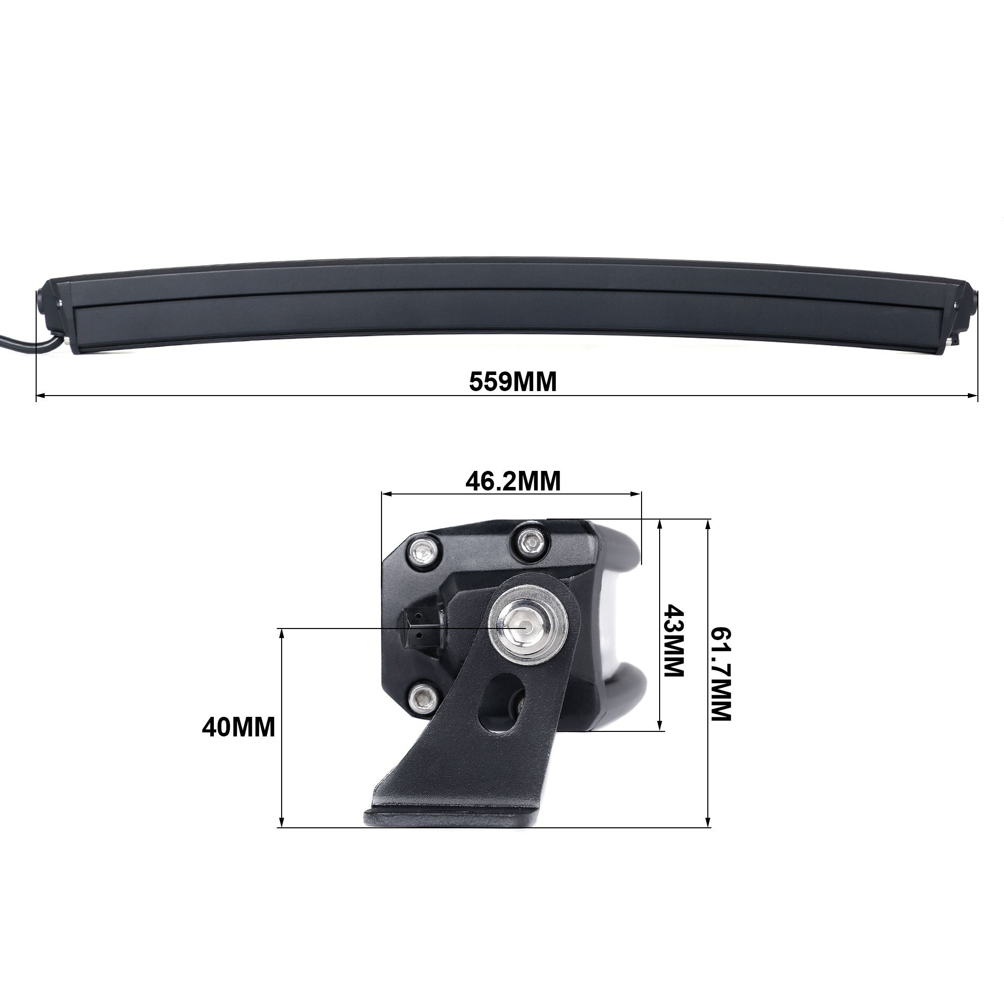 CLD CLDBAR20C - 20" Curved Single Row Spot/Flood Combo Beam LED Light Bar - 5759 Lumens