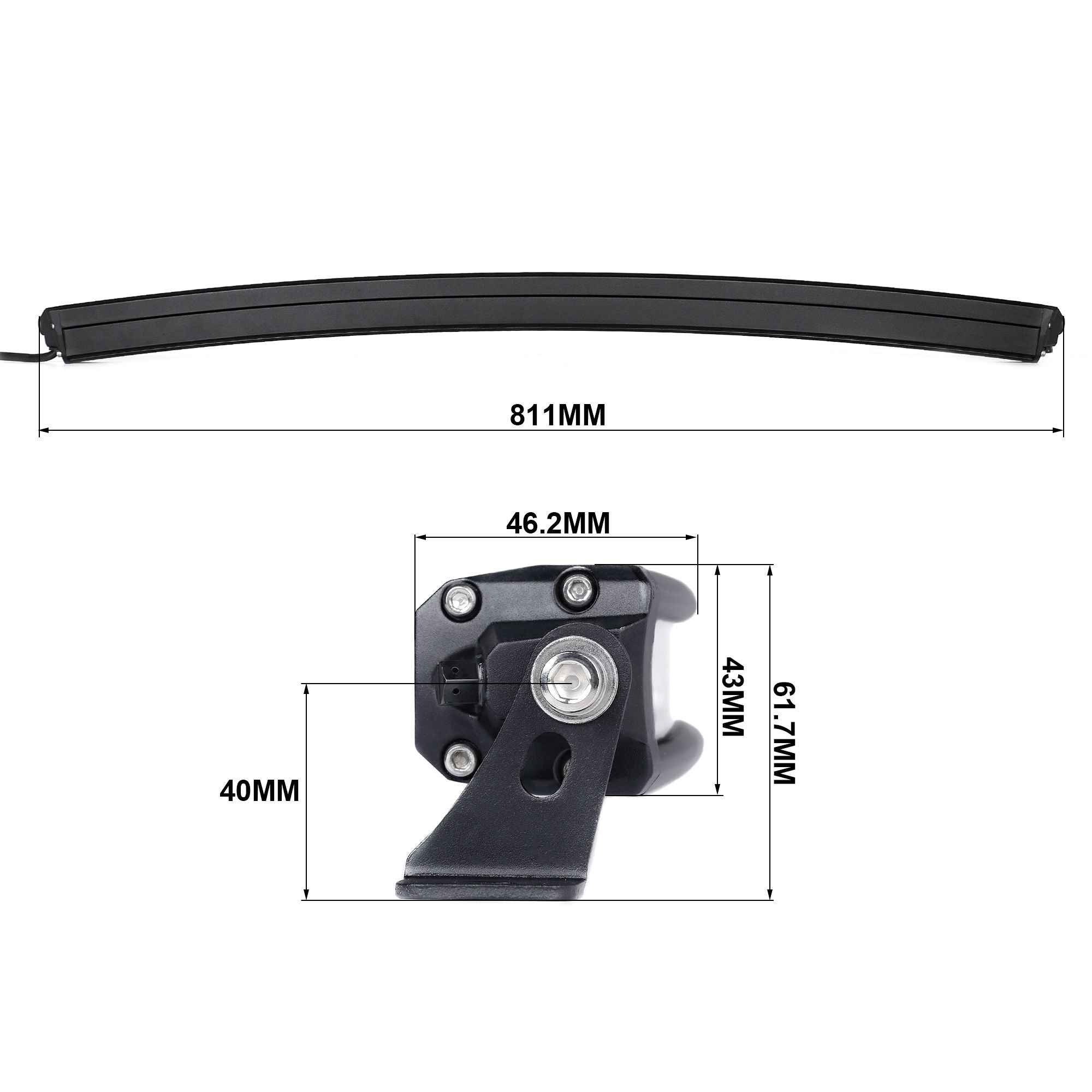 CLD CLDBAR30C - 30" Curved Single Row Spot/Flood Combo Beam LED Light Bar - 8560 Lumens