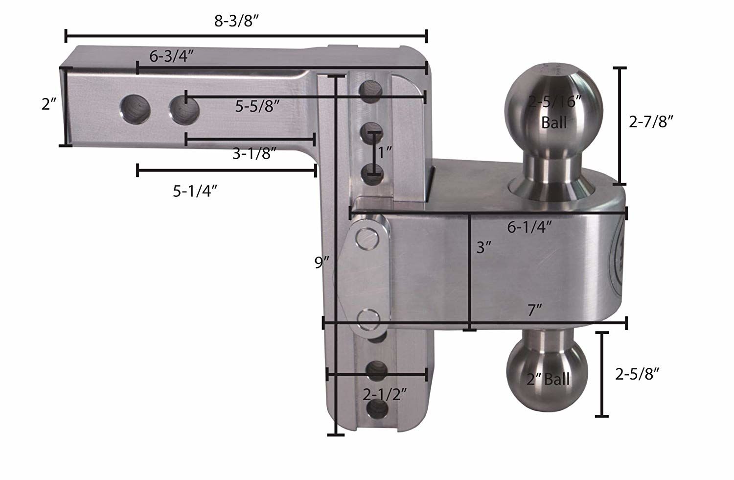 Weigh Safe CTB6-2 - Turnover Ball 6" Drop Hitch with 2" Shank