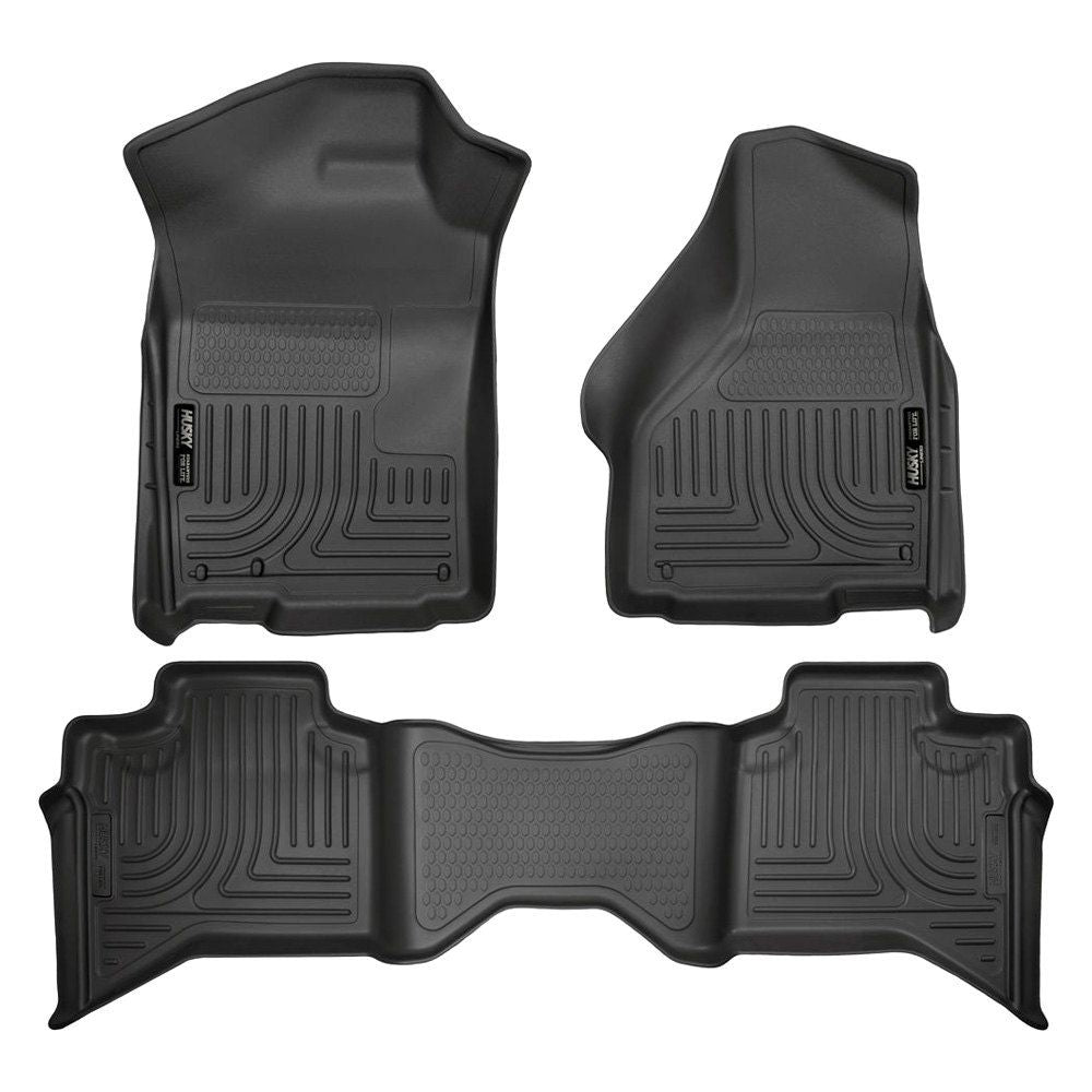 Husky Liners® • 99011 • WeatherBeater • Floor Liners • Black • First & Second Row • Ram 1500 09-18 / 1500 Classic 19-23 (Quad Cab)