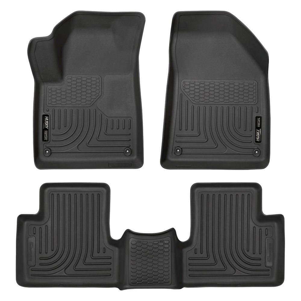 Husky Liners® • 99091 • WeatherBeater • Floor Liners • Black • Front & Rear • Jeep Cherokee 15-23