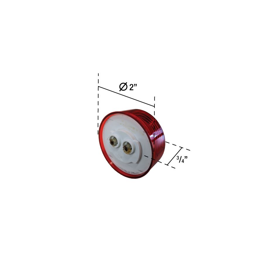 Uni-Bond LED2000-6R - LED 2" Round Marker Lamp Red - 6-Diode