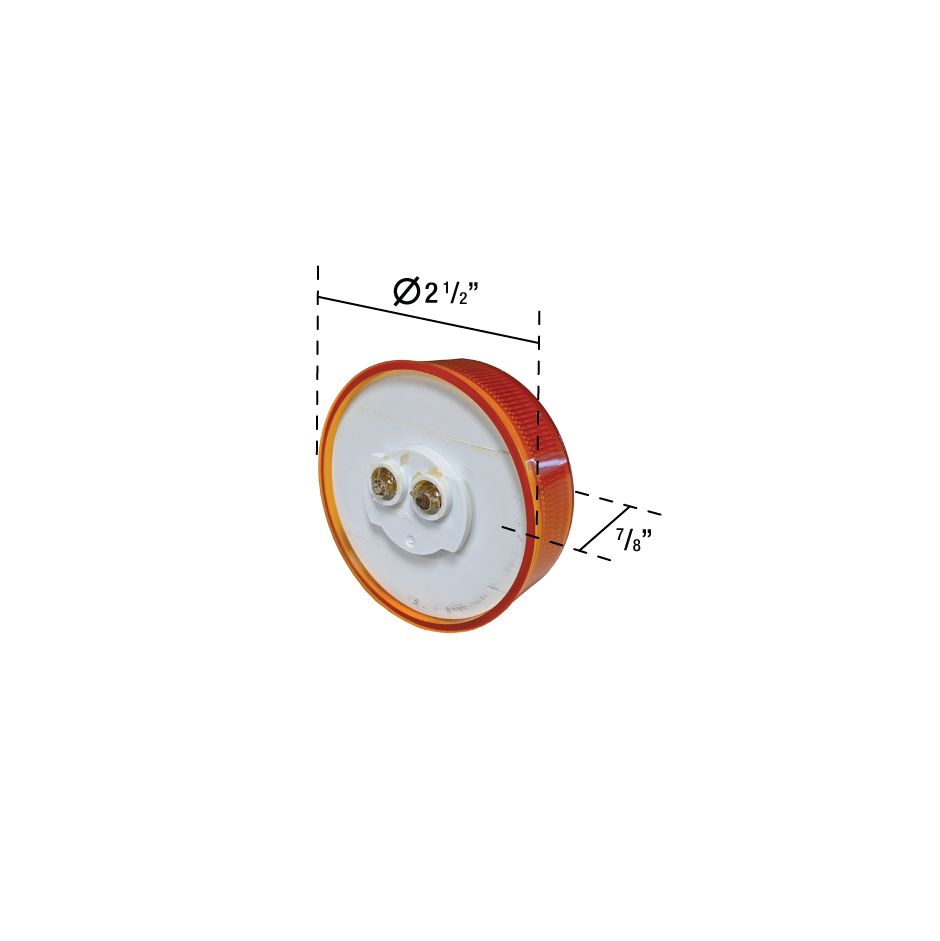 Uni-Bond LED2500-6A - 2.5″ Round LED Marker Lamp – 6 Diodes Amber