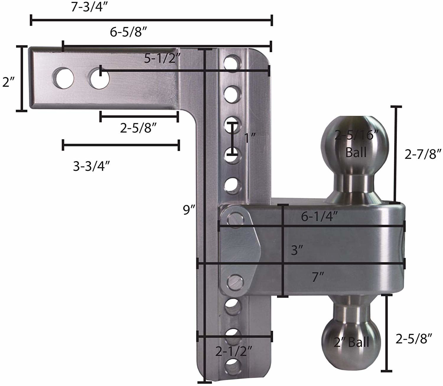 Weigh Safe LTB8-2 - Turnover Ball 8" Drop Hitch with 2" Shank