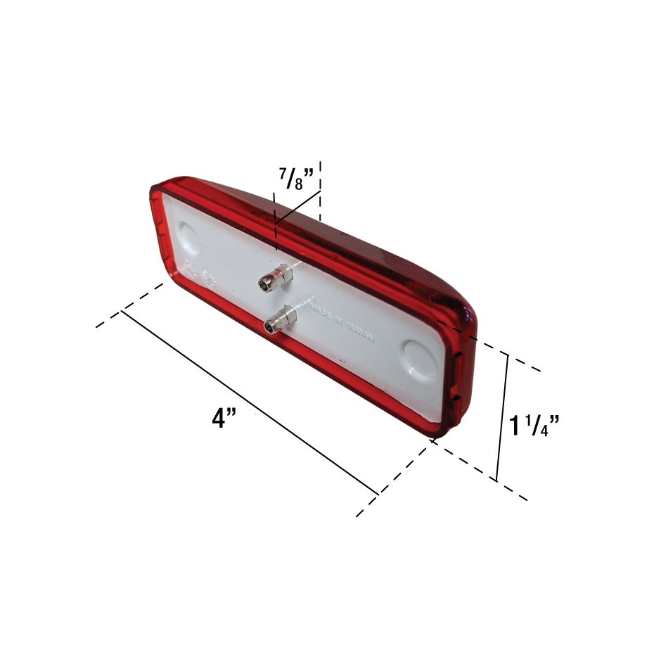 Uni-Bond KT2140R - Red 4" x 1.25" Side Marker Light