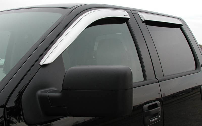 Stampede® • 6068-8 • Tape-Onz • Rain Deflectors • Chevy Silverado / GMC Sierra (Extended Cab) 1500 07-13, 2500/3500 07-14