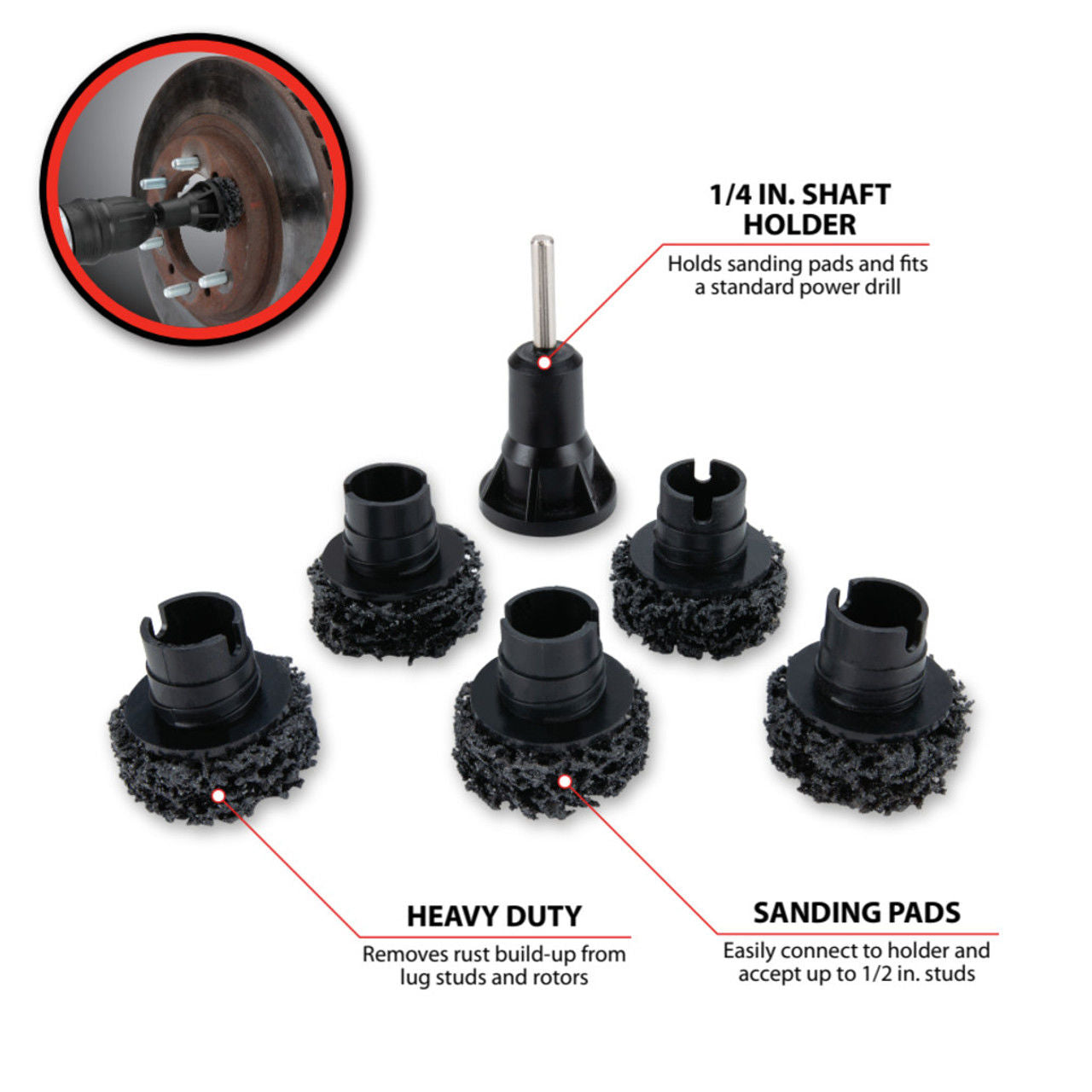 Performance Tools W80105 - Wheel Hub Resurfacing Kit