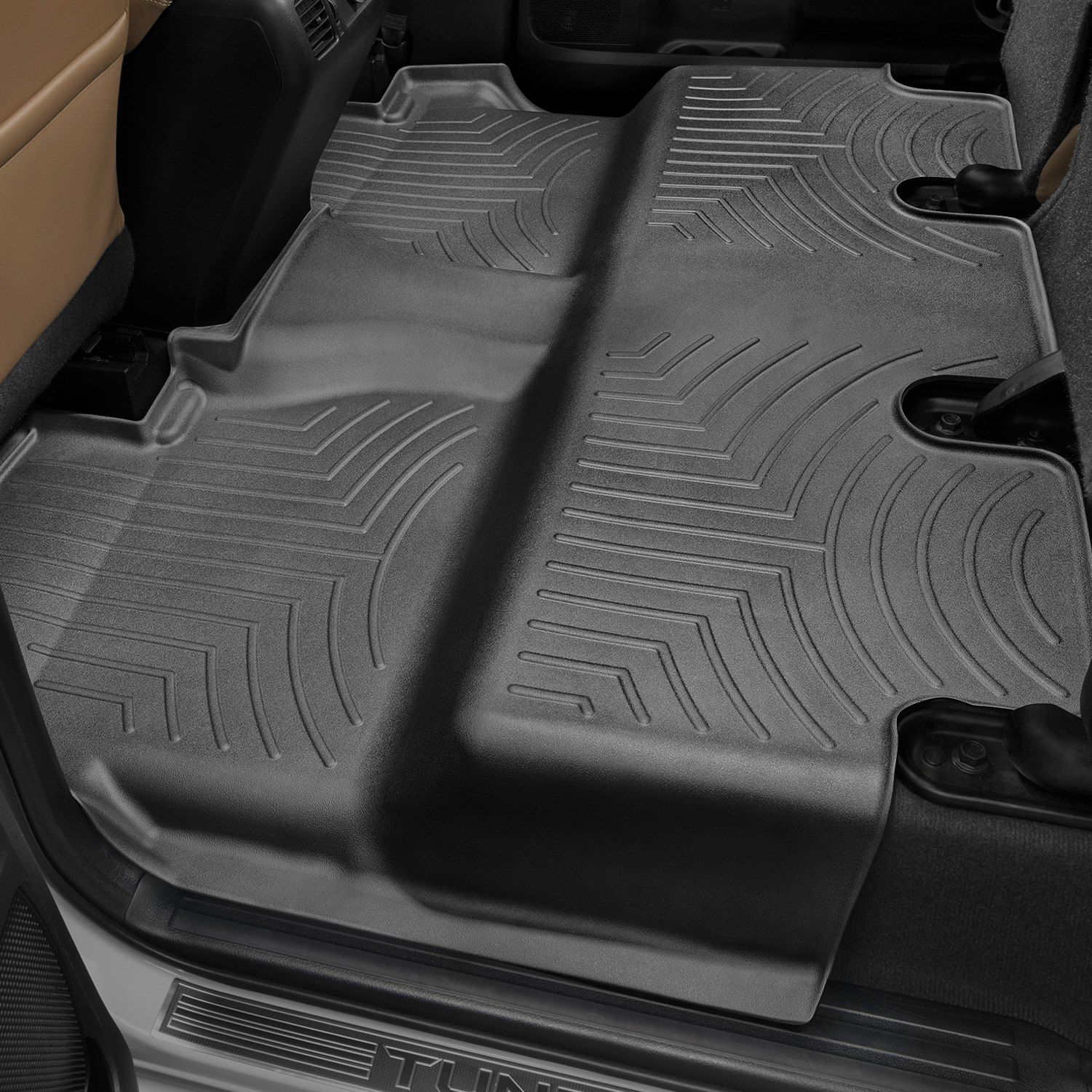 Weathertech® • 440938 • FloorLiner • Molded Floor Liners • Black • Second Row • Toyota Tundra 14-21