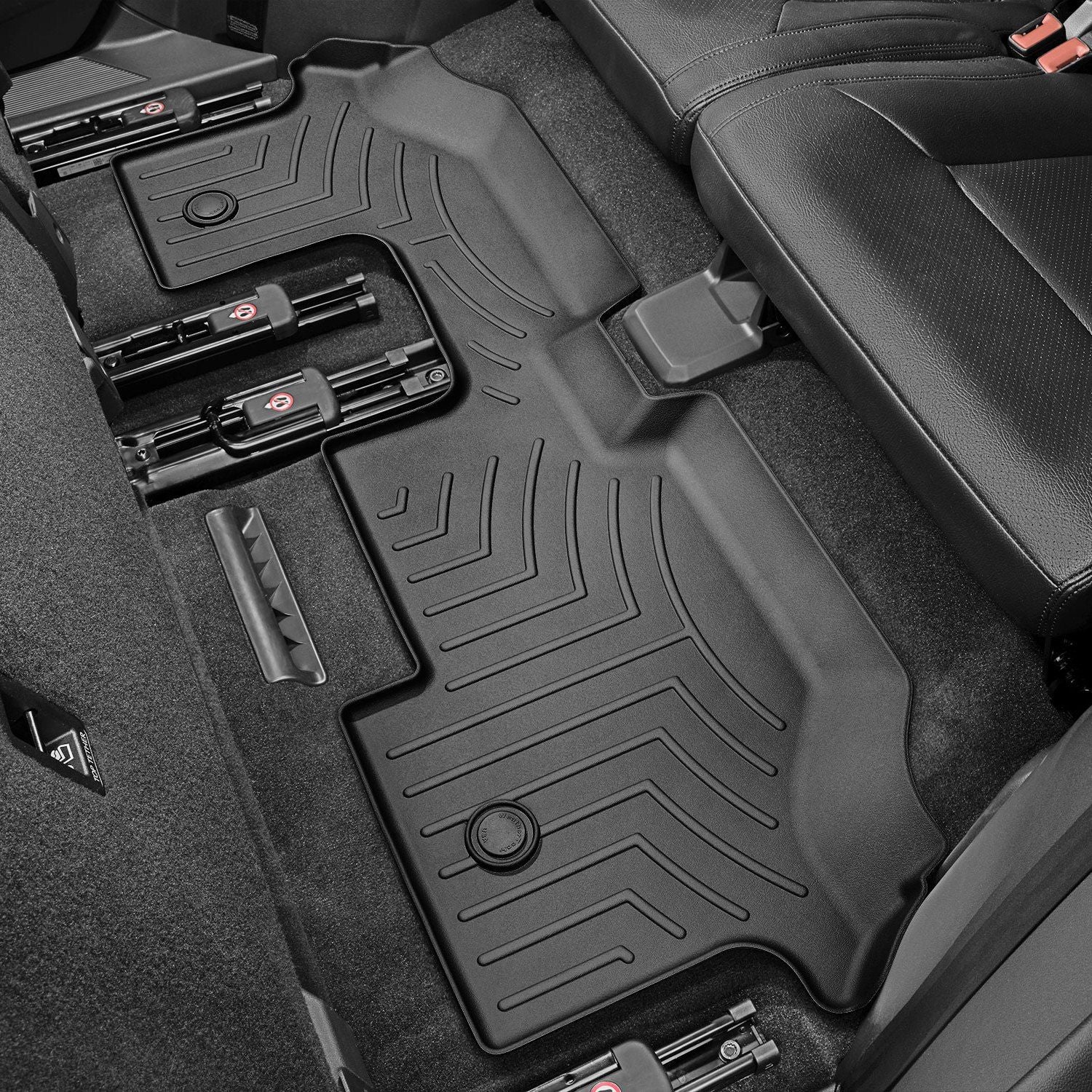 Weathertech® • 4410843 • FloorLiner • Molded Floor Liners • Black • Third Row • Volkswagen Atlas (with 2nd Row Bucket Seats) 18-24