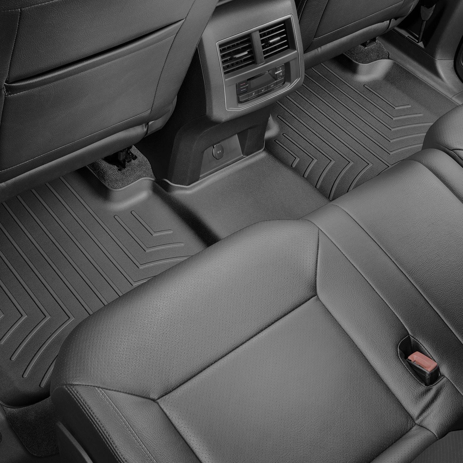 Weathertech® • 4410844 • FloorLiner • Molded Floor Liners • Black • Second Row • Volkswagen Atlas (with 2nd Row Bench Seats) 18-24 / Atlas Cross Sport 20-24