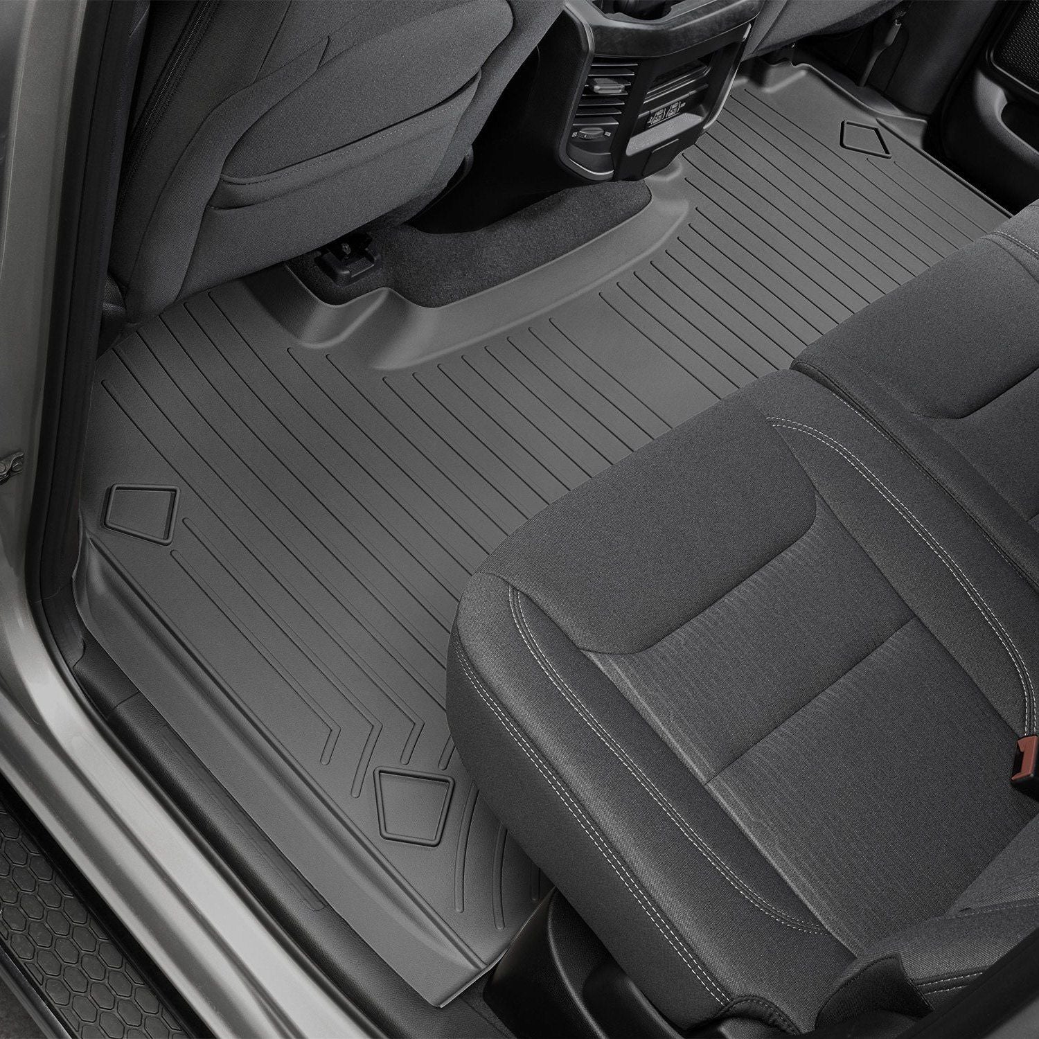 Weathertech® • 4414282 • FloorLiner • Molded Floor Liners • Black • Second Row • Ram 1500 19-22