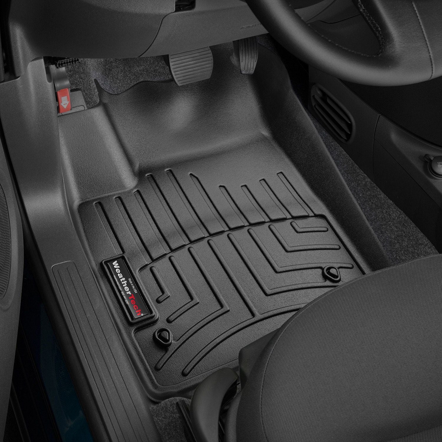 Weathertech® • 443691 • FloorLiner • Molded Floor Liners • Black • First Row • Fiat 500 11-19