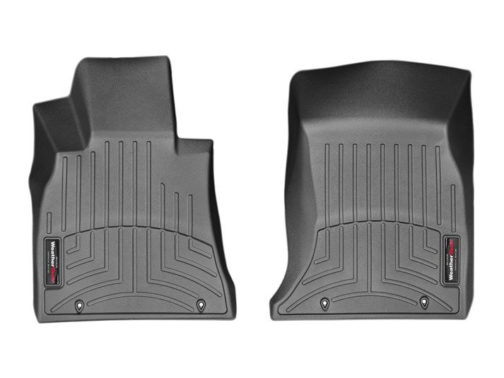 Weathertech® • 447381 • FloorLiner • Molded Floor Liners • Black • First Row • Genesis G80 (AWD) 17-20 / G90 (AWD) 17-22 / Hyundai Genesis (Sedan, AWD) 15-16