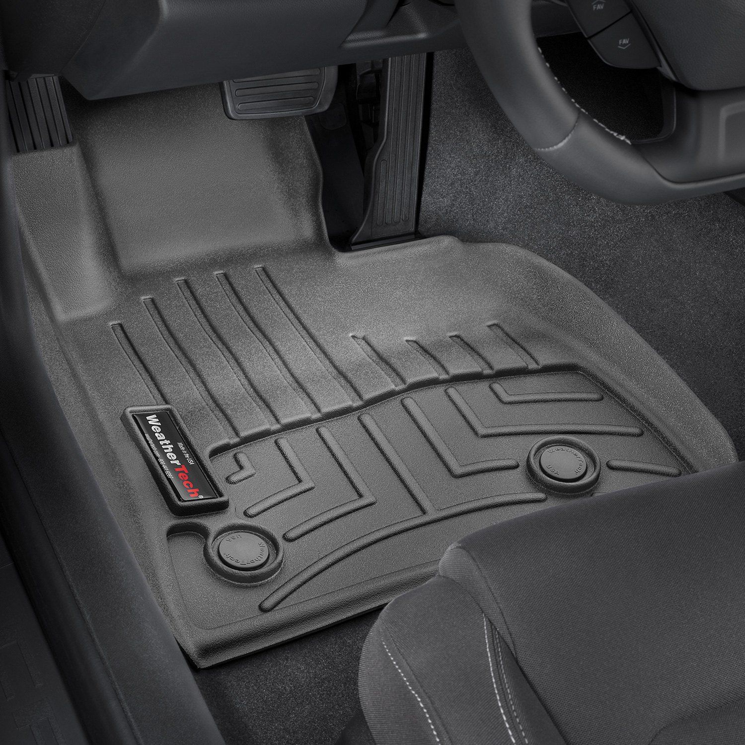 Weathertech® • 449011 • FloorLiner • Molded Floor Liners • Black • Front • Chevrolet Camaro 16-23